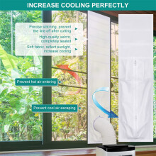 Portable Air Conditioner Soft Sealing Cloth with Zip Adjustable Length Punch-Free Self-Adhesive Window Seal