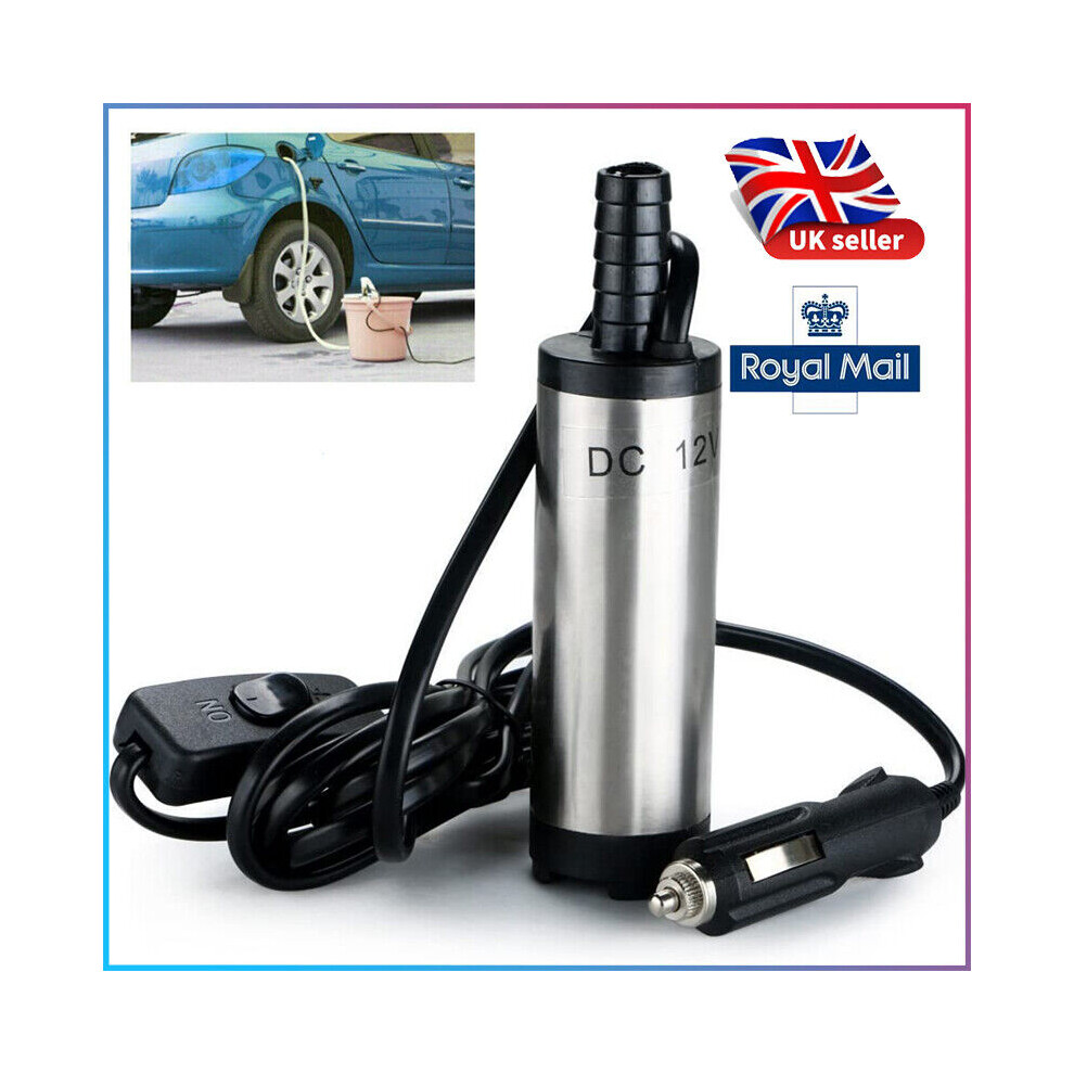 Car Dc 12V Submersible Pump Water Oil Diesel Fuel Transfer Cigarette Plug 38Mm 703052546020