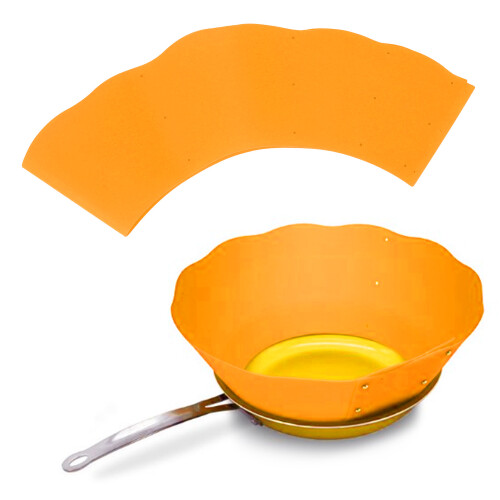 Garde-éclaboussures en silicone orange réglable 20-34 cm
