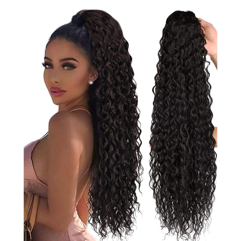 Reach-Tools (1B#) Curly Ponytail Wig - Deep Curls 50Cm
