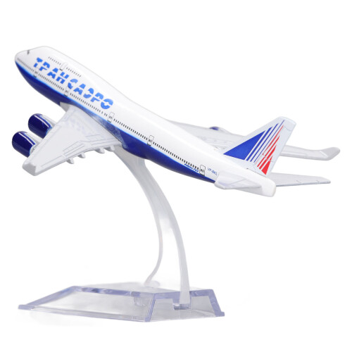 747 Alloy Plane Model Decoration with Display Base 15cm Length