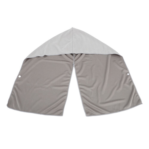 U Shaped Cooling Hoodie Towel 64g Grey Microfiber 1