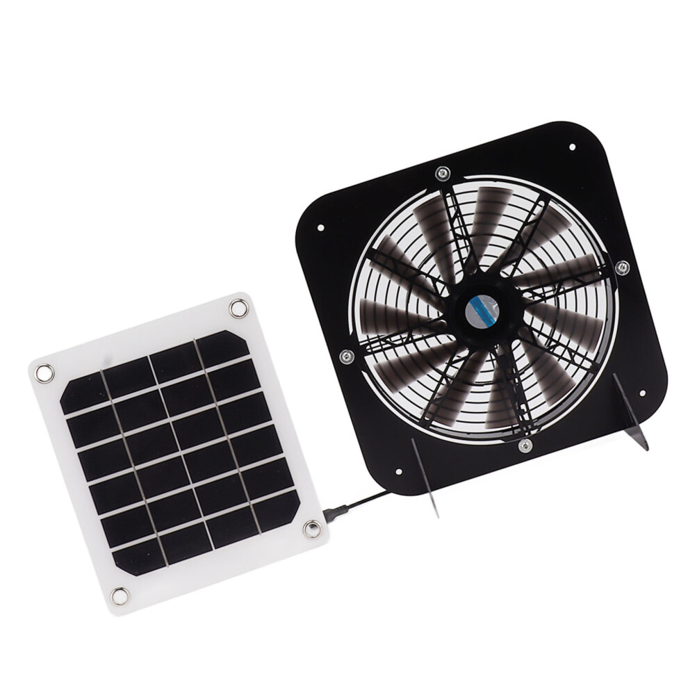 100W Solar Panel Exhaust Fan 13.5-Inch Waterproof Vent For Pet House 4241388119717