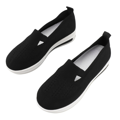 Damen Freizeitschuhe aus Mesh-Gewebe mit dicker Sohle Schwarz 37 1