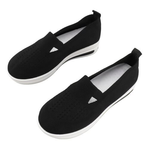 Damen Freizeitschuhe aus Mesh-Gewebe mit dicker Sohle Schwarz 37 2