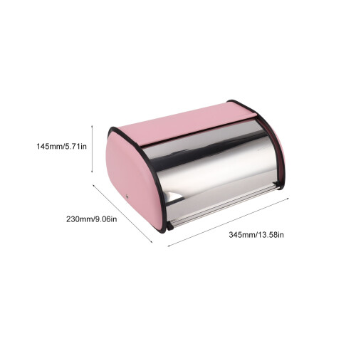 Pink Mirror Glow Roll Top Bread Box Countertop 1