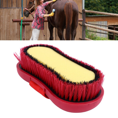 Horse Grooming Brush, Soft Bristles, Skid-Resistant Handle, Efficient Massage 1