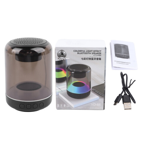 Black Portable Speaker with Colourful LED Effects