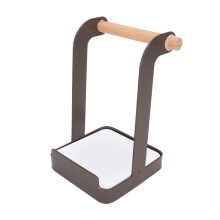 Supporto multifunzione per coperchi di pentole in ferro e legno, 9,5x9,5x15,5 cm