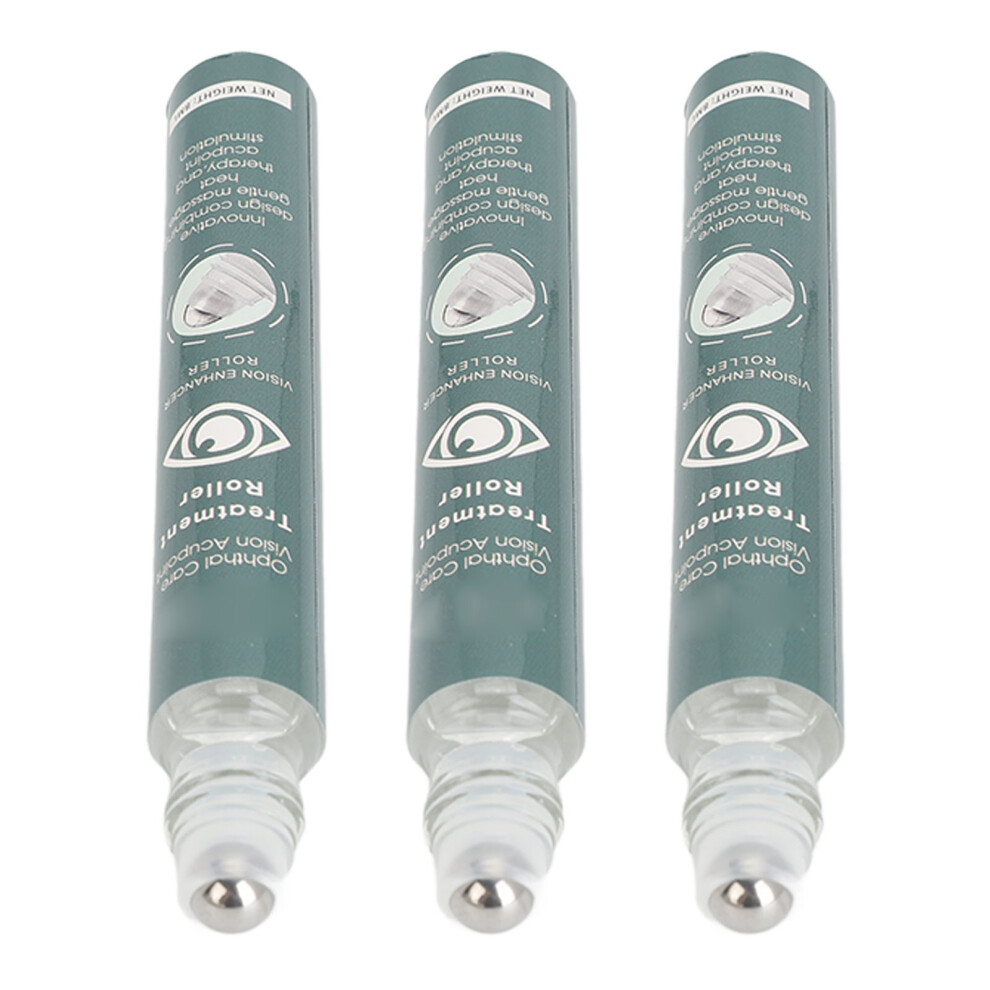 3pcs Organic Vision Enhance Massage Roller 8ml Eye Clarity Reduces Dryness