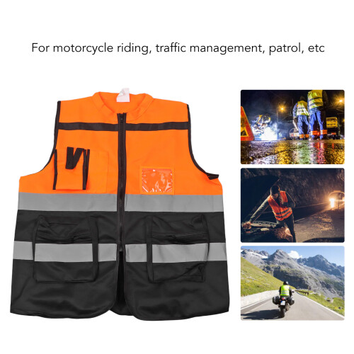 Orange XL Reflective Zipper Vest for Safety 2