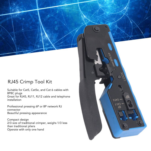 All-in-One RJ45 Pass Through Crimp Tool Kit for Ethernet Cables 1