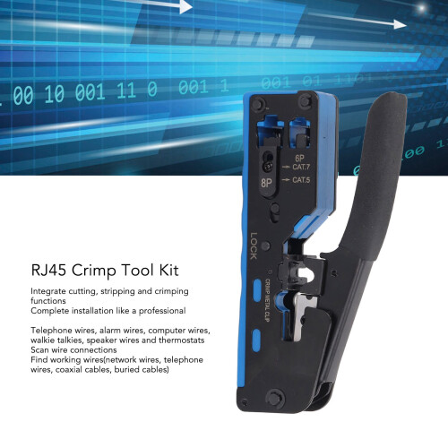All-in-One RJ45 Pass Through Crimp Tool Kit for Ethernet Cables 2