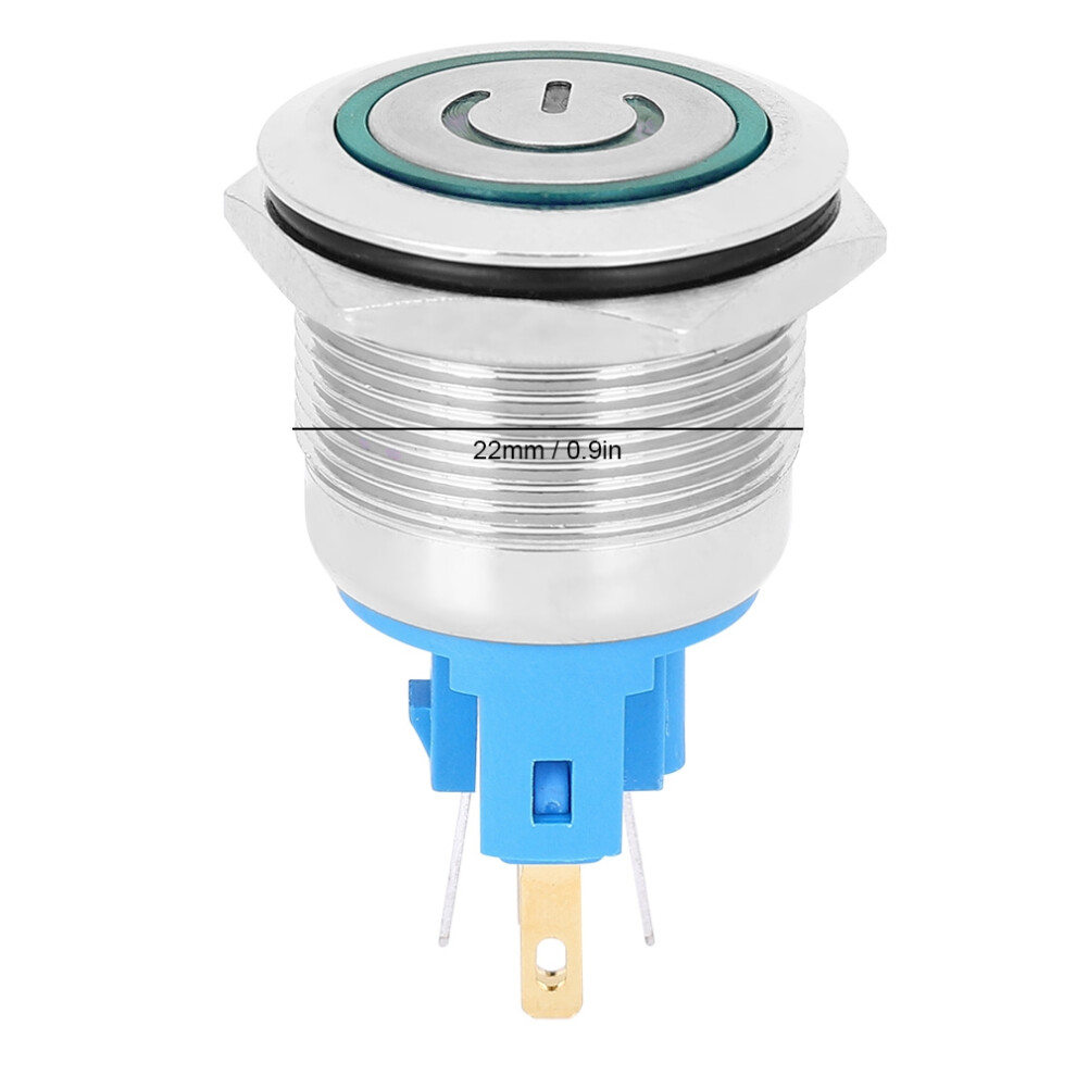 22Mm Ip65 6-Pin Push Button Switch Green Reset For Industrial Use 7601388120866