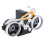 Mechanical Flip Clock Motorcycle Desk Clock Silver Orange, AA Powered 1