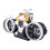 Mechanical Flip Clock Motorcycle Desk Clock Silver Orange, AA Powered 6