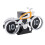 Mechanical Flip Clock Motorcycle Desk Clock Silver Orange, AA Powered 8