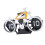 Mechanical Flip Clock Motorcycle Desk Clock Silver Orange, AA Powered 13