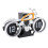 Mechanical Flip Clock Motorcycle Desk Clock Silver Orange, AA Powered 15