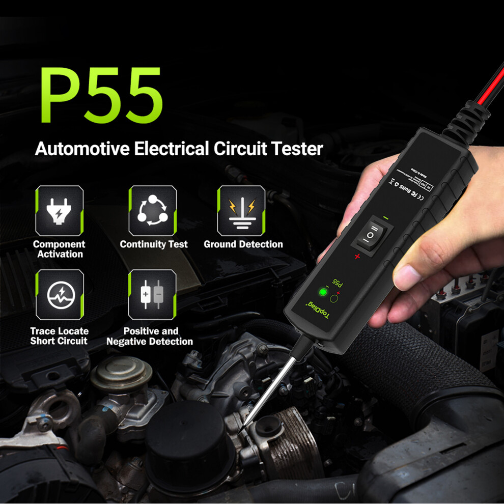 Topdiag P55 Automotive Circuit Tester 12-24V, Short & Ground Detection 8171388122102