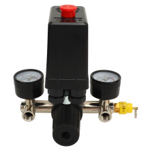 Druckschalter-Set für Luftkompressor, 0–180 PSI, Zinklegierung, Messing, schwarze Abdeckung