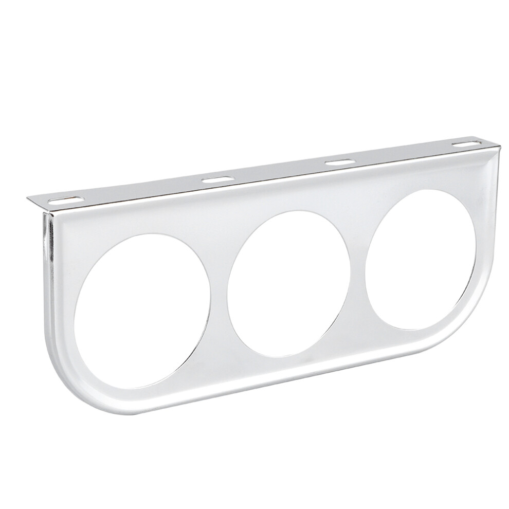 52Mm/2In 3-Hole Iron Dashboard Panel Mount Bracket Silver 4981388122453