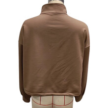 Women 1/4 Zip Sweatshirt, Light Brown, Size M