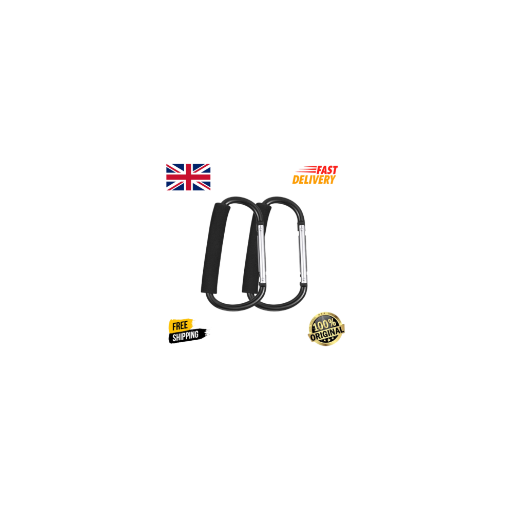 2 Pack Buggy Clips Stroller Hooks Pram Carabiner