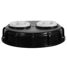Coperchio per contenitore IBC, chiusura ermetica, design ventilato, confezione da 2, materiale PP per lo stoccaggio di prodotti chimici e acqua.