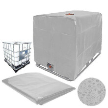 IBC Tank Cover for 1000L Container, 210D Oxford Cloth Waterproof Dustproof UV Resistant, Silver Outdoor Protection Cover