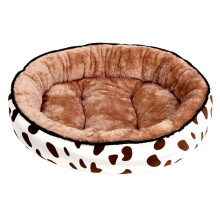 Waterproof Soft Round Pet Bed for Indoor Cats and Small Dogs, 50cm Diameter, Fluffy Non-Woven Wool, Odourless Dent Resistant