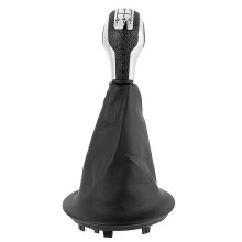 Pomello del cambio compatibile con Peugeot 206, 307 e 3008, realizzato in pelle PU e cromo, ricambio per lo styling dell'auto.