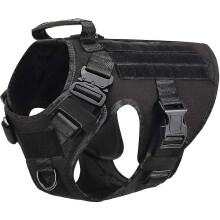 Tactical Vest-style Dog Harness Size M, 1050D Nylon Military-grade Working Harness for Medium Dogs 15-30lbs with Metal Buckles