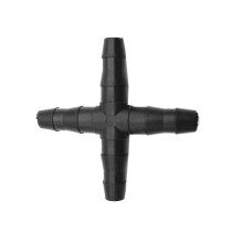 Confezione da 50 raccordi a croce in plastica nera per tubo da giardino da 4/7 mm, connettore per irrigazione da giardino