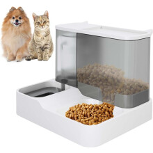 Automatic Pet Feeder and Water Dispenser, Gravity Food & Water Bowl with Large Capacity 1L & 2.8L for Cats and Dogs Home Use