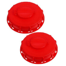 IBC Tote Lid with Exhaust Hole, for IBC Tanks, Red PP Material, Vented Design for Airflow Pressure Control (2 Pack)