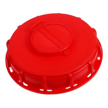 Coperchio compatibile con contenitori IBC, realizzato in ABS rosso ventilato con coperchio di sicurezza, resistente alla pressione.