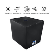 Coperchio per contenitore IBC da 1000 litri, nero, resistente ai raggi UV, protezione contro sole, alghe e polvere, per uso esterno.