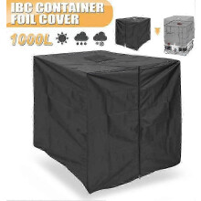 Water Tank Cover compatible with IBC Universal 1000L Totes, Waterproof Sunproof Protective Cover with Zipper, Prevents Algae Extends Lifespan