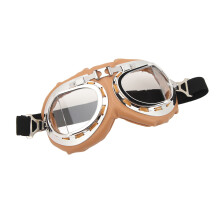 Motorradbrille Staubdicht Stoßfest Gelber Rahmen mit Transparenten Gläsern