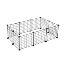 Pet Fence, 6-Piece Set with Transparent Panels, DIY Foldable Small Animal Enclosure for Rabbits, Guinea Pigs, Puppies