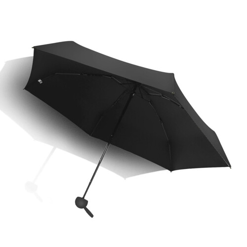 Five-Fold Travel Sun Umbrella UPF50+ 9055cm Black