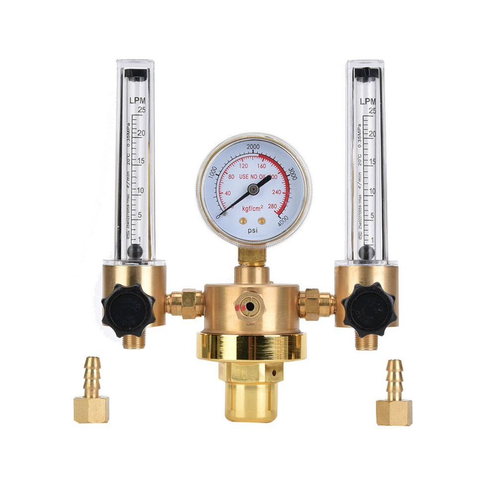 Dual Tube Regulator Flowmeter Pressure Reducer G5/8 Male Thread For Welding 6031982700187