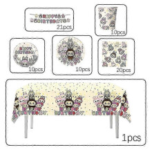 (72pcs) For Labubu Birthday Party Decorations Kit Disposable Labubu-themed Tableware Set Party Prop