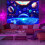 Blacklight Fluorescent Planet Wall Tapestry 150x130cm UV Reactive Polyester 7