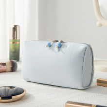 (Blue Lipstick Bag) Travel Cosmetic Bag with Compartments