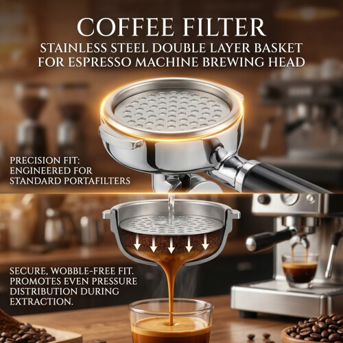 (53mm) Stainless Steel Espresso Coffee Filter Basket 1