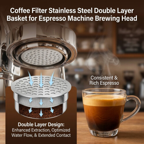 (53mm) Stainless Steel Espresso Coffee Filter Basket 2