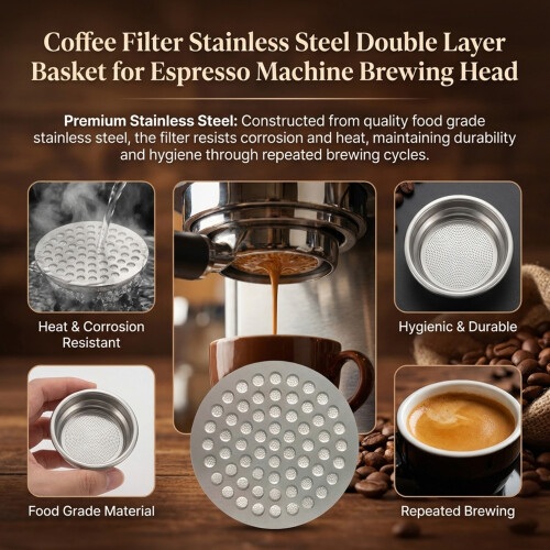 (51mm) Stainless Steel Espresso Coffee Filter Basket 2
