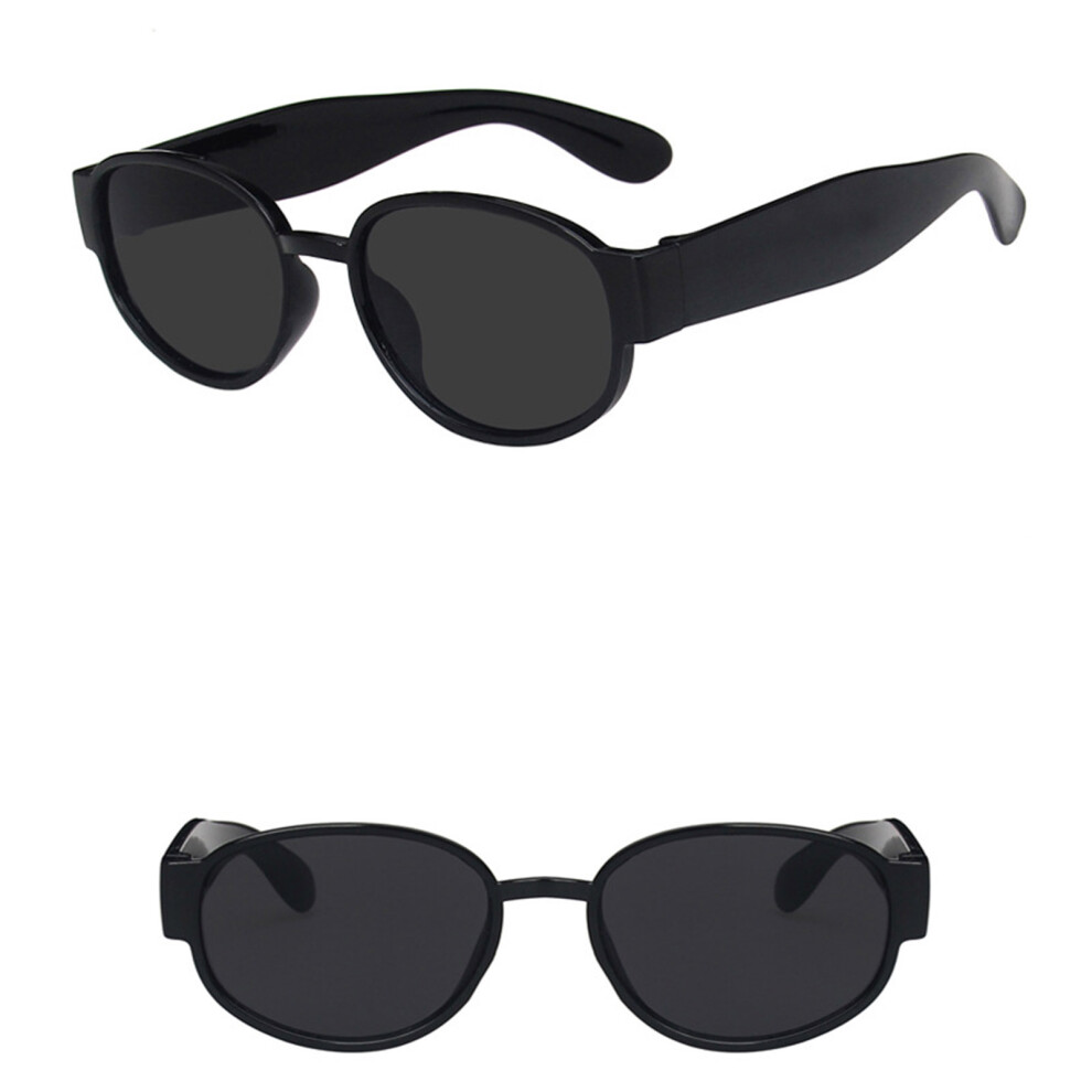 Dachuang Beauty Black/Gray ( Frame Gray) Retro Oval Uv Sunglasses For Driving & Vacation